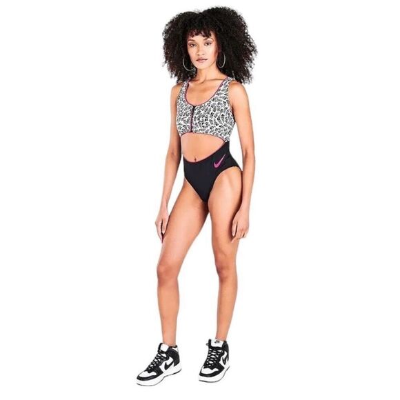 NIKE Swim Party Dots Cutout One Piece Bikini Swimsuit White Women's Size Large - Picture 3 of 11